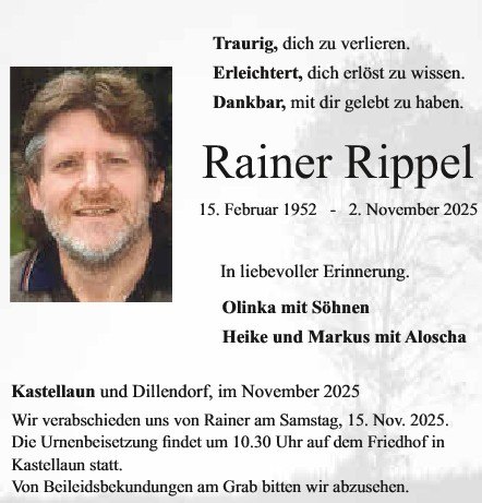 Traueranzeige für Rainer