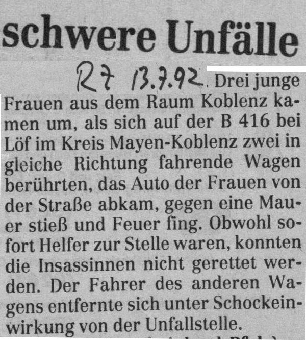 Rhein-Zeitung vom 13. Juli 1992