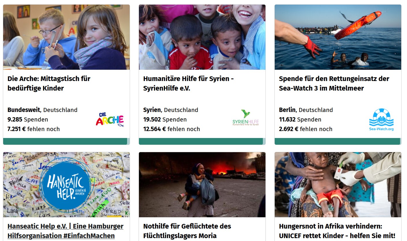 Ergebnis: Projekte wählen